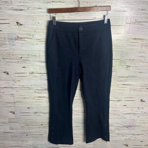 Cabi Keen Kick Flare  Pant #6043 Womens Sz 2 Navy Blue Ponte Knit